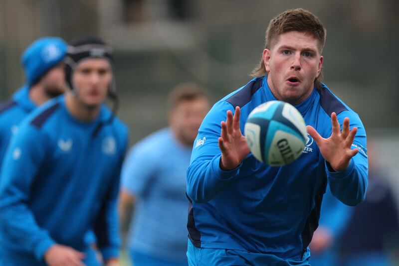 Joe McCarthy at Leinster training in Donnybrook. 'It’s a knockout game for the Champions Cup, so I don’t need much more added motivation.' Photograph: James Crombie/Inpho