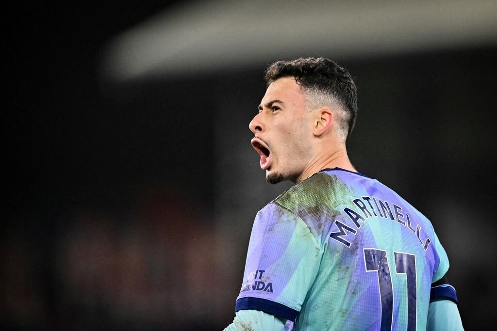 Arsenal's Gabriel Martinelli scored 15 Premier League goals in 2022‑23 but has only 10 since. Photograph: Glyn Kirk/Getty Images