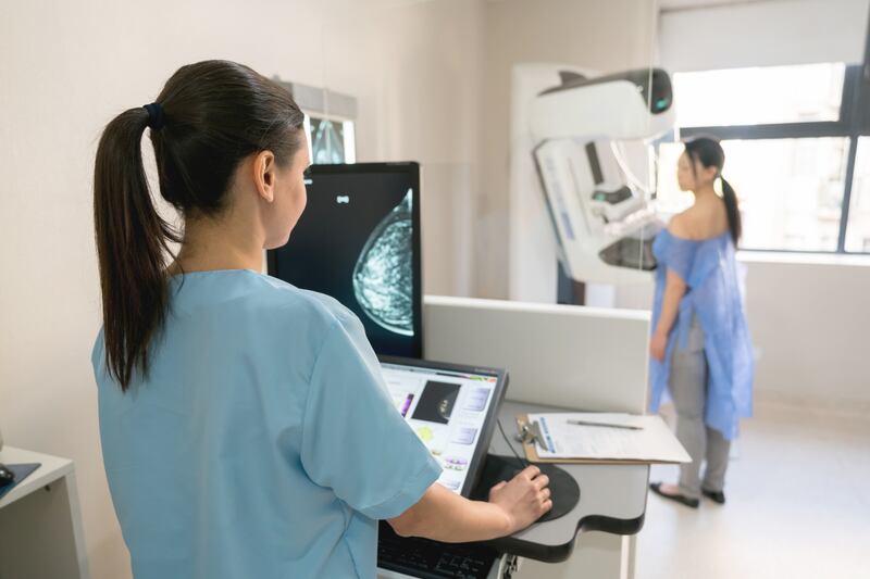 Dense breasts contain less fatty tissue and more fibrous and glandular tissue. Stock photograph: Getty Images