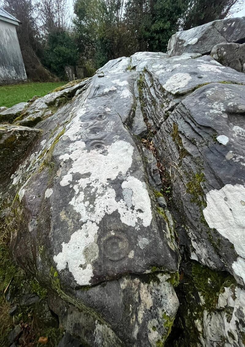 Carvings on the Bohea stone. Photograph:  Frank McNally