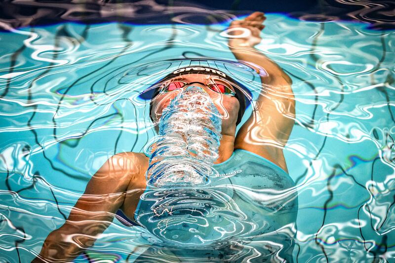 SPORTS ACTION – Bryan Keane, Inpho Photography – 'Amphibious': Swimmer Maria Godden doing the backstroke during the European Under-23 Championships in Dublin.