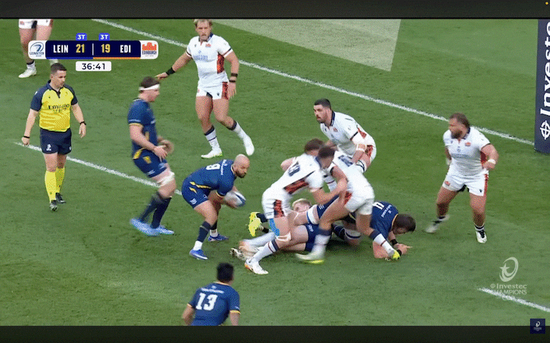 Ioane instinctively changes his running line while the ball is on its way to him, making life harder for the defence.
