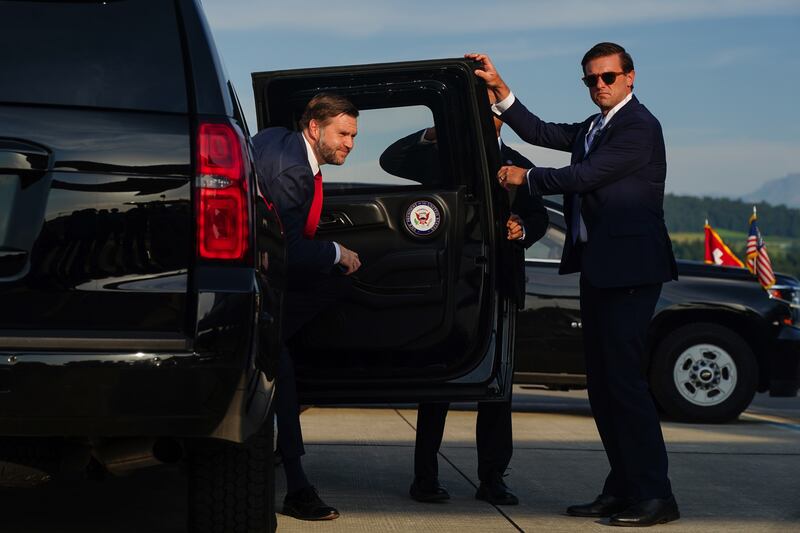 US vice-president JD Vance in Emmen, Switzerland, after attending negotiations with Iran to end the war and reopen the Strait of Hormuz. Photograph: Nathan Howard-Pool/Getty Images