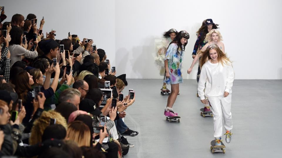 Models at the Ashish show. Photograph: Stuart C Wilson/Getty Images