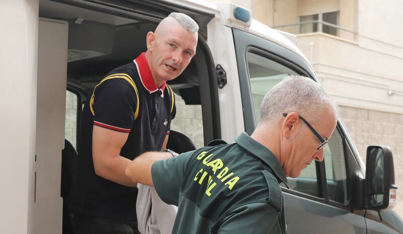 Darren Gilligan, son of John Gilligan, arrives in court in Spain. Photograph: Solarpix.com