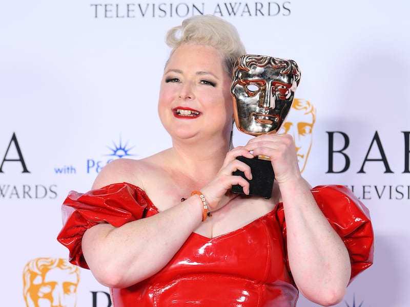 Siobhán McSweeney with the Bafta for female performance in a comedy programme in 2023. Photograph: Joe Maher/Getty Images