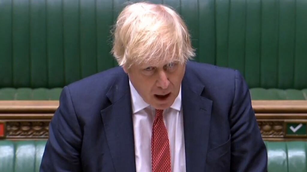 Britain’s new mantra, prime minister Boris Johnson said, would  be“stay alert, control the virus, save lives”. Photograph: Stringer/AFP via Getty Images