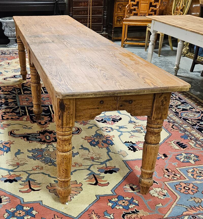 Pitch pine refectory-style table