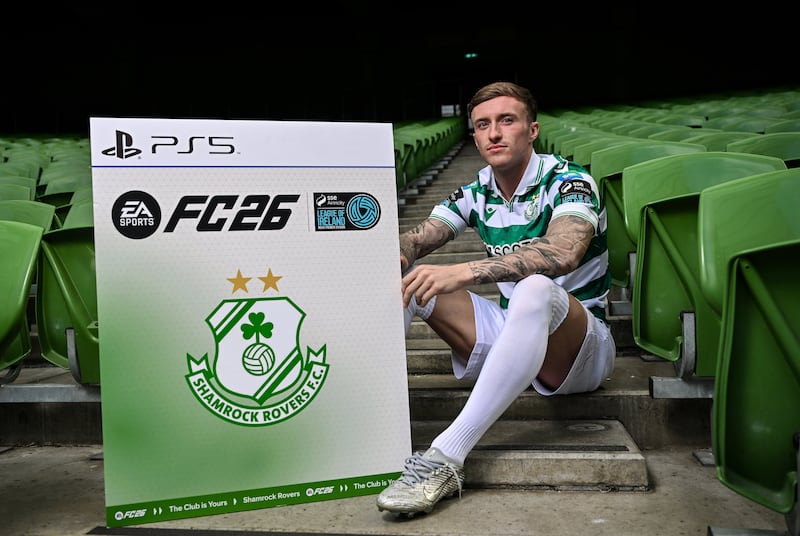 Danny Grant at the EA Sports launch at the Aviva Stadium on Wednesday. Photograph: David Fitzgerald/Sportsfile