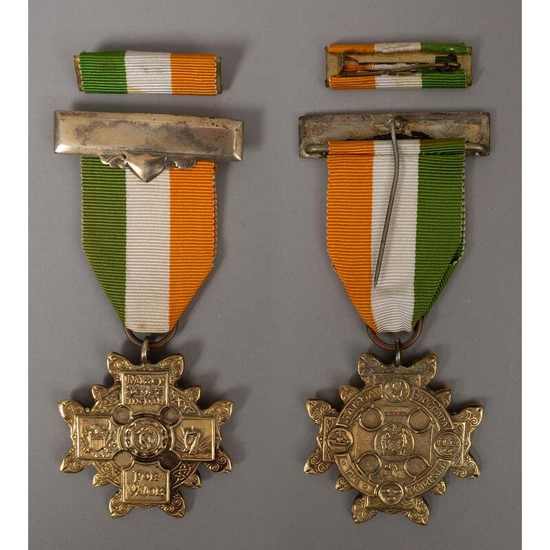 The Scott Medal, named after Colonel Walter Scott, a philanthropist and honorary commissioner of the New York City Police. Photograph: Garda Museum