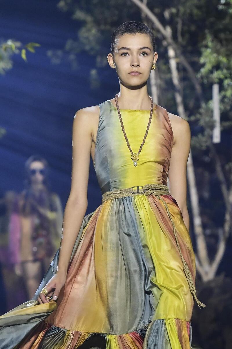 A model walks the runway during the Christian Dior womenswear Spring/Summer 2020 show as part of Paris Fashion Week. Photograph: Dominique Charriau/WireImage