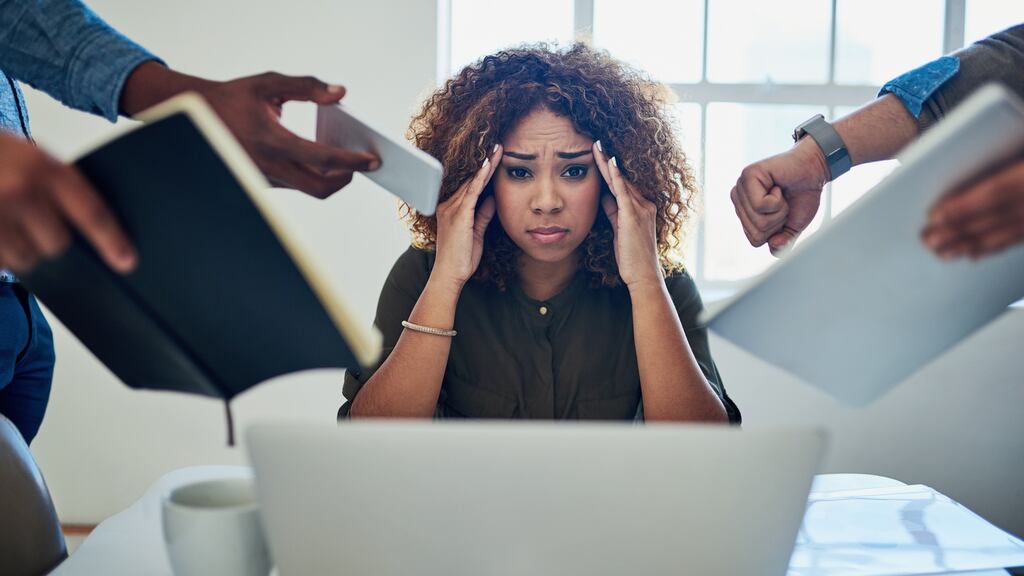 Research shows women in professional services tended to be the happiest at work while women in banking and financial services were the most unhappy. Photograph: Getty Images