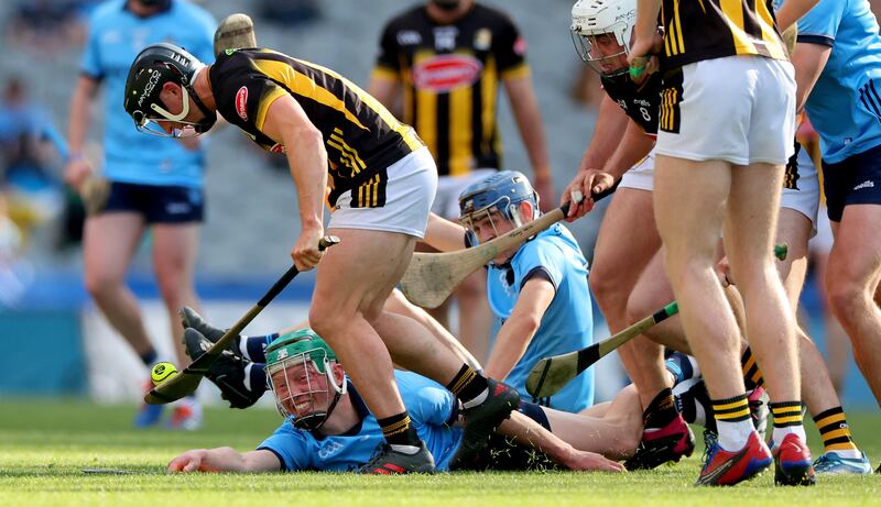 Kilkenny’s Mikey Butler and Fergal Whitely of Dublin during the recent Leinster final. Photograph: James Crombie/Inpho
