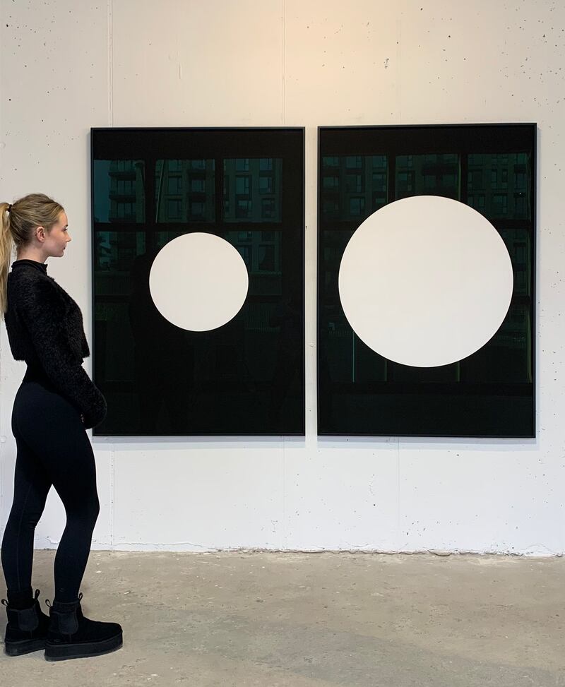 Green on Red: White Moons, by Fergus Martin