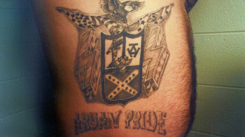 Some of the tattoos on John William King who was executed for the dragging death of James Byrd Jr. Photograph: AFP/Getty Images