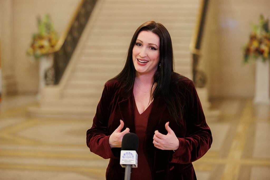Deputy First Minister Emma Little-Pengelly: 'It’s about taking up the opportunities that are presented to us as a very small place in the world, and yet Northern Ireland does get that access.' Photograph: Liam McBurney/PA Wire