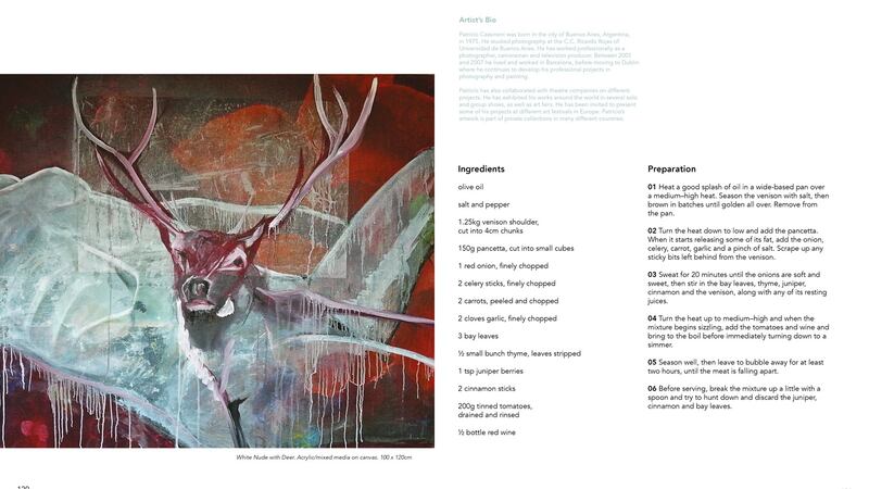 Pato Cassinoni’s artwork and recipe, from  The Artists’ Cookbook