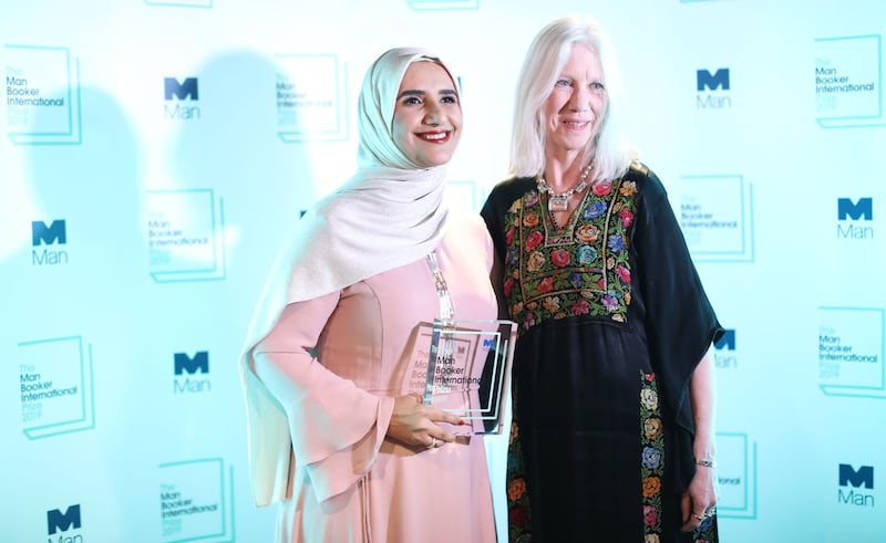 Arabic author Jokha Alharthi and translator Marilyn Booth. Photograph: Isabel Infantes/AFP/Getty Images