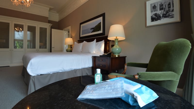 Throws and cushions have been removed from bedrooms. Photograph: Alan Betson