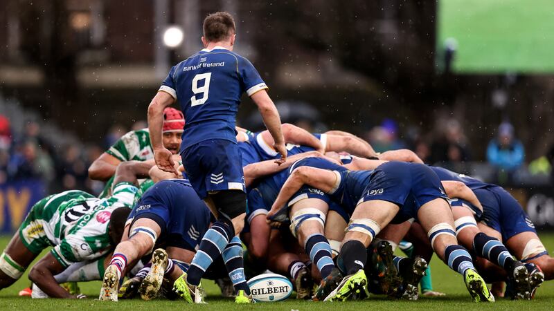 Leinster scrum. Photograph: Ben Brady/Inpho
