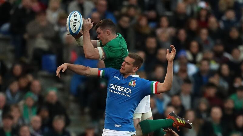The Virgin Media panel took issue with Peter O’Mahony’s comments after the Italy game. Photograph:  David Rogers/Getty Images