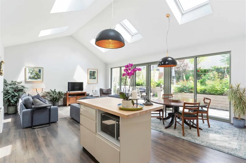 Kitchen, dining and living area