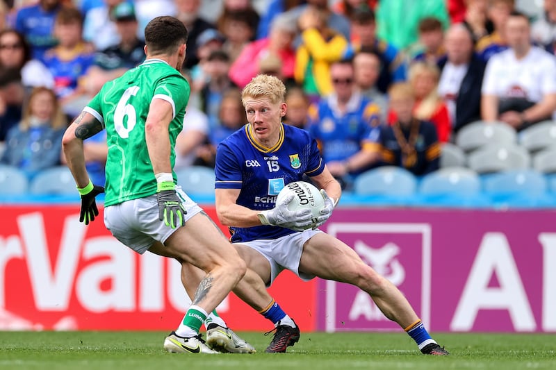 Tailteann Cup Semi Final, Croke Park, Dublin 22/6/2025
Wicklow vs Limerick
Wicklow’s Mark Kenny with Limerick's Iain Corbett
Mandatory Credit ©INPHO/Tom O’Hanlon