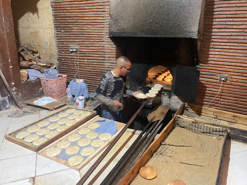Bread being made at the Kasbah in Marrakesh. Photograph: Corinna Hardgrave