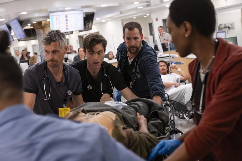 The Pitt: Noah Wyle (second right) as Dr Michael Robinavitch. Photograph: Max/WBD