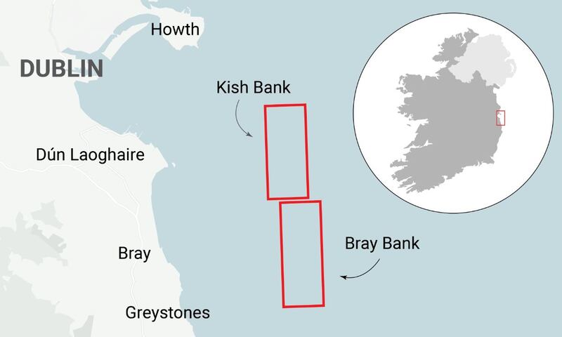 The Dublin Array wind farm is planned for the Kish bank and Bray bank areas off the east coast. Graphic: Paul Scott