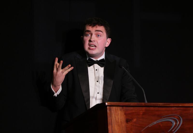 Cian Carew of SADSI at the Irish Times Debate final. Photograph: Alan Betson
