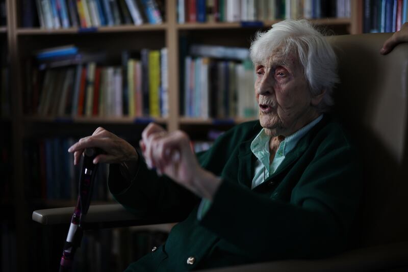 Pauline Kearns at the Clevis Unit of Leopardstown Park Hospital where she lives.   Photograph: Bryan O’Brien