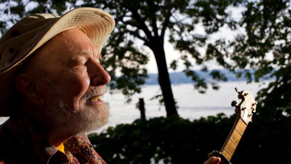 Pete Seeger photographed in Beacon, New York state, in August 2010. Photograph: Andrew Sullivan/The New York Times