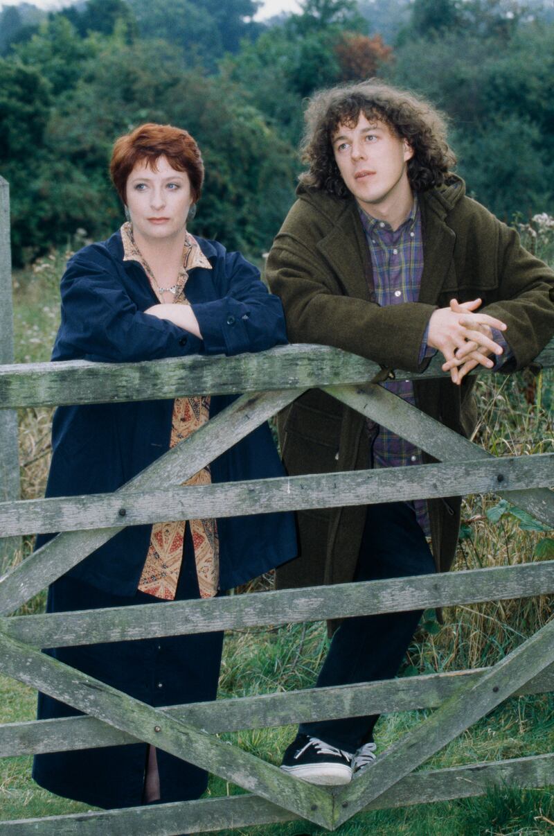 Alan Davies with his Jonathan Creek costar Caroline Quentin in 1996. Photograph: Larry Ellis Collection/Getty 