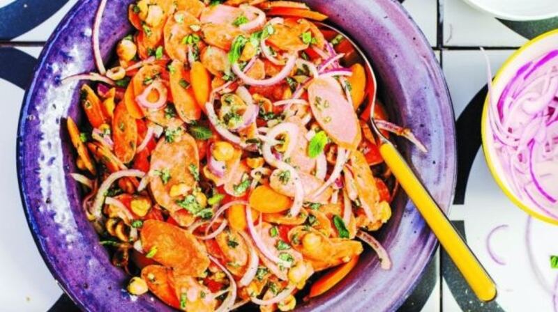 Sabrina Ghayour’s carrot, tahini and toasted hazelnut salad with mint