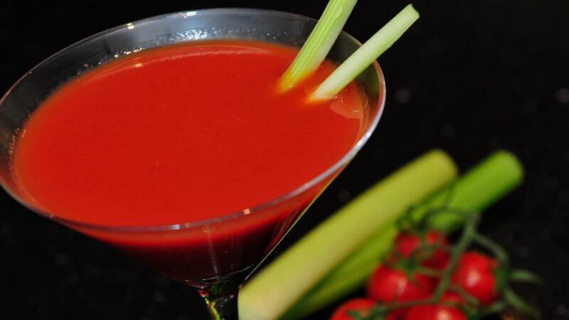 Virgin Mary mocktail, tomato and celery. Photograph: Aidan Crawley