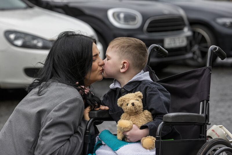 Dáithí with his mother, Seph. Photograph: Liam McBurney