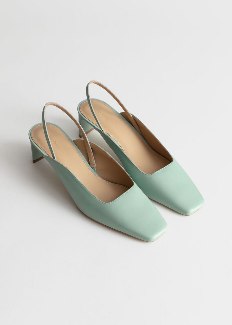 Square toed kitten heel mules €89 +OtherStories