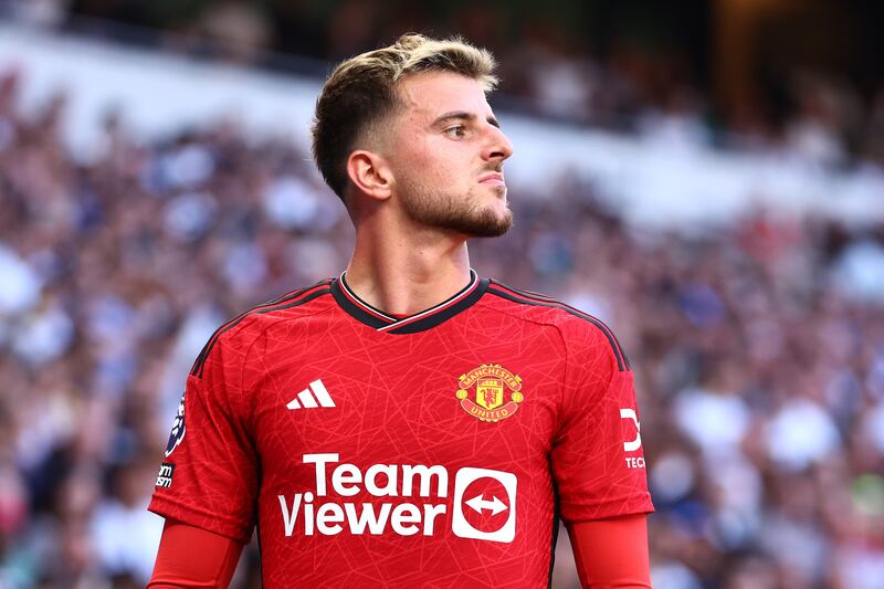 Manchester United midfielder Mason Mount is out injured. File photograph: Getty Images