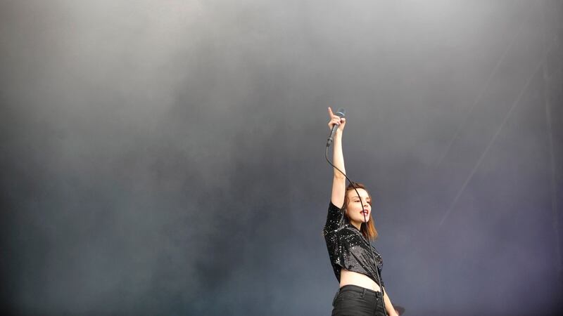 Lauren Maybury from Scottish band Chvrches  at the Longitude Festival in Marlay Park, Dublin. Photograph: Aidan Crawley