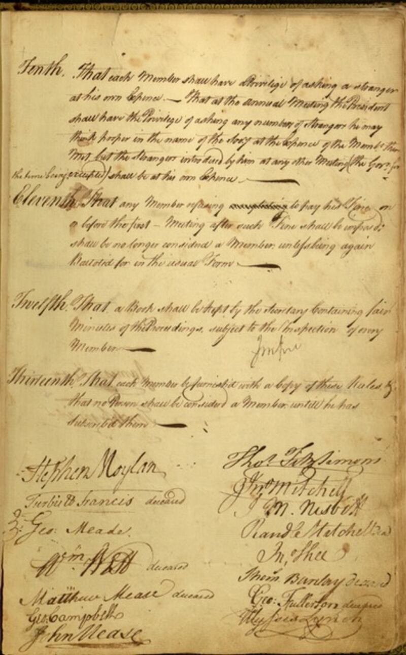The letter in which General Stephen Moylan, an aide-de-camp to George Washington, used the term United States of America. Image courtesy of the Villanova University Digital Collection of the Friendly Sons & Daughters of St Patrick