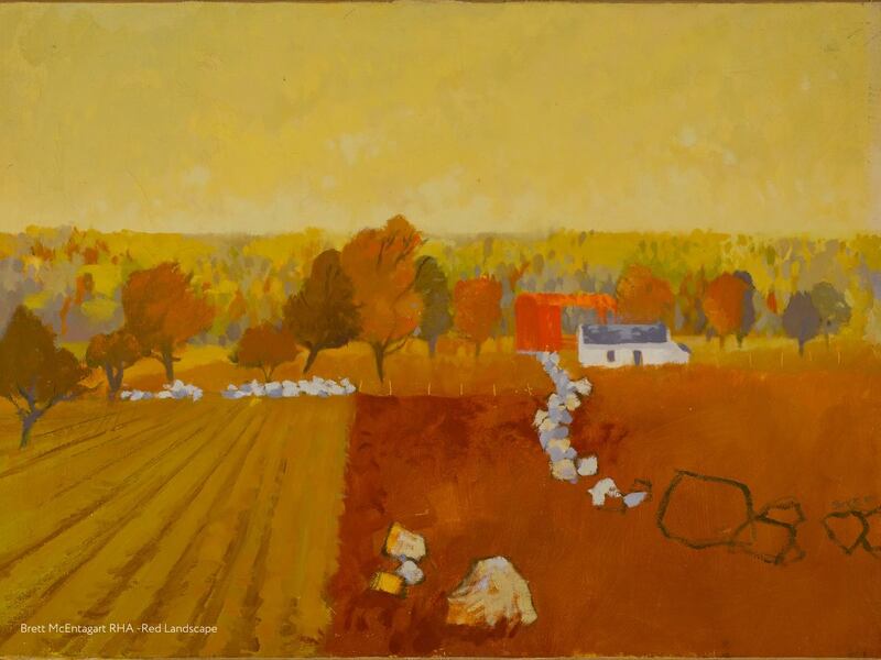 Red Landscape by Brett McEntagart at the RHA exhibition in Ballina