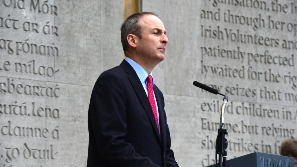 Fianna Fáil leader Micheál Martin asserted today at the party’s 1916 commemoration that if people wanted to know where the men and women of 1916 would have stood in later years, they would find out by looking at what they did: taking the route of constitutional republicanism.   Photograph: Cyril Byrne/The Irish Times