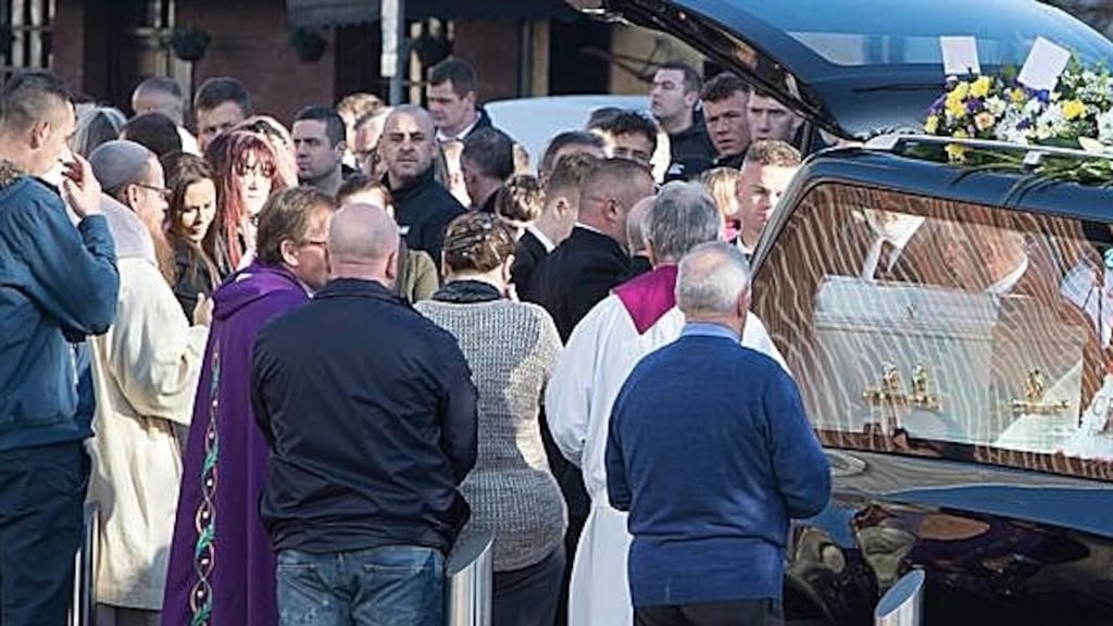 Sonia Aylmer’s letter was read out to mourners at the packed church. Photograph: Liam Burke/Press 22