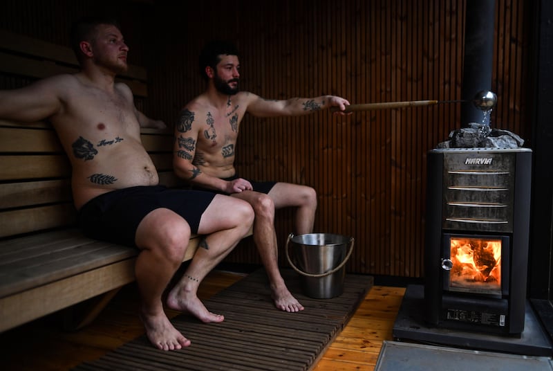 Liam Irwin and Dan O'Connor, founders of the Hot Box, which has saunas in several locations across Ireland