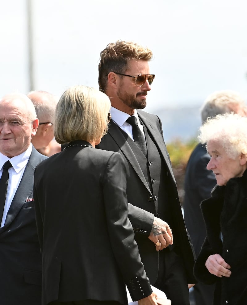 Keith Duffy outside St Patrick's Church in Louisburgh, Co Mayo, after the funeral of Ciaran Keating. Photograph: Oliver McVeigh/PA Wire