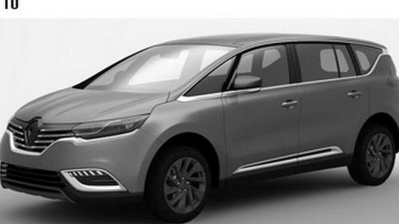 Grainy patent application image reveals the styling of the new Renault Espace.