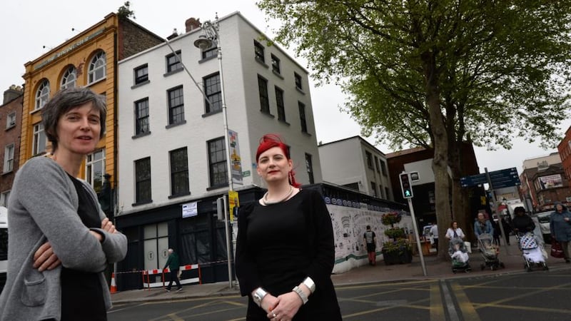 Ger Mac Evilly and Elaine Murphy outside their new restaurant which will open in the Woollen Mills at the Ha’penny Bridge at the end of May. Photograph: Dara Mac Dónaill