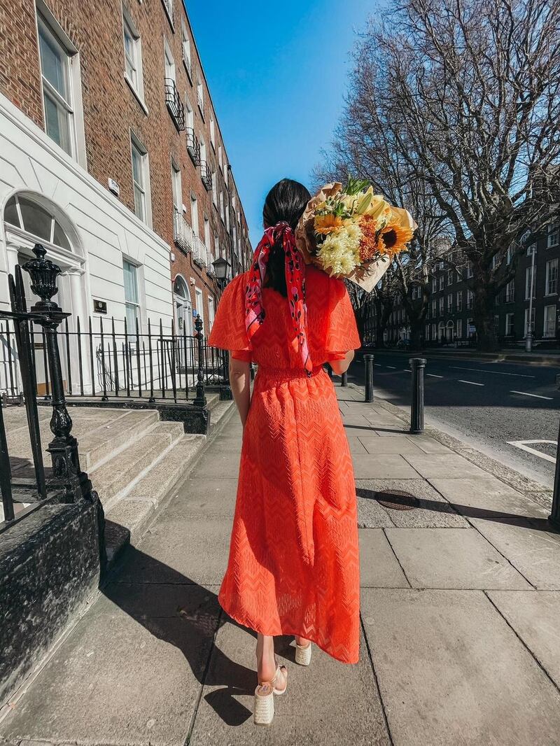 Long coral chevron dress €230 by FeeG