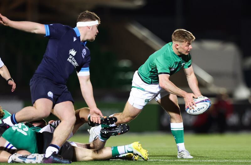 Ireland's Fintan Gunne in action against Scotland at Scotstoun, Glasgow. 'I think that it is a good advantage when you are in the same province together.' Photograph: Tom Maher/Inpho 